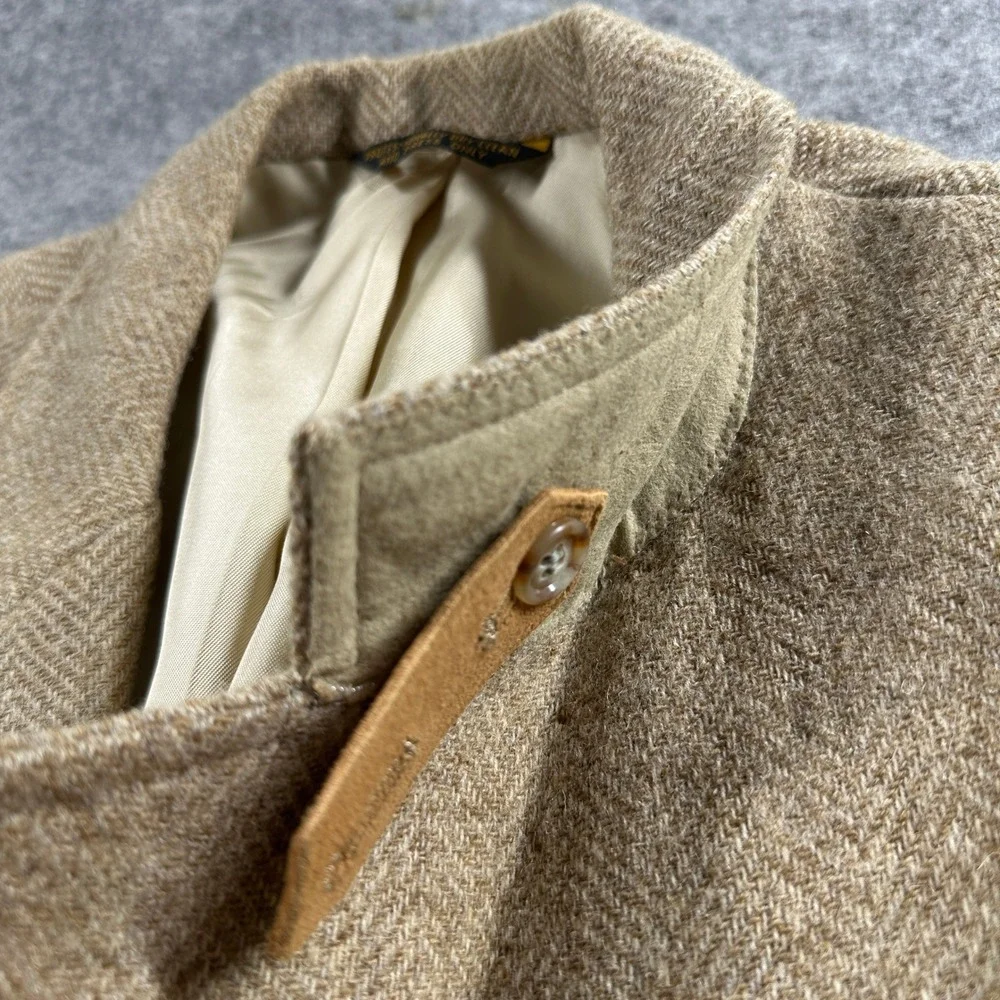 Palm Beach Blazer‎ Mens Big & Tall Tan Wool Herringbone Suede Elbow Patches USA